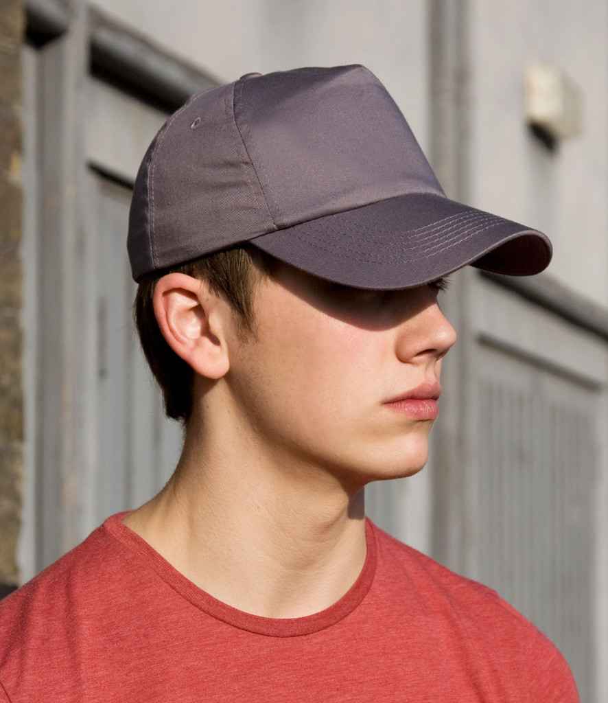 Result Cotton Cap in REG Grey by Result Headwear — Custom branded clothing by Print Press, featuring premium embroidery produced in our specialist print lab in the UK.