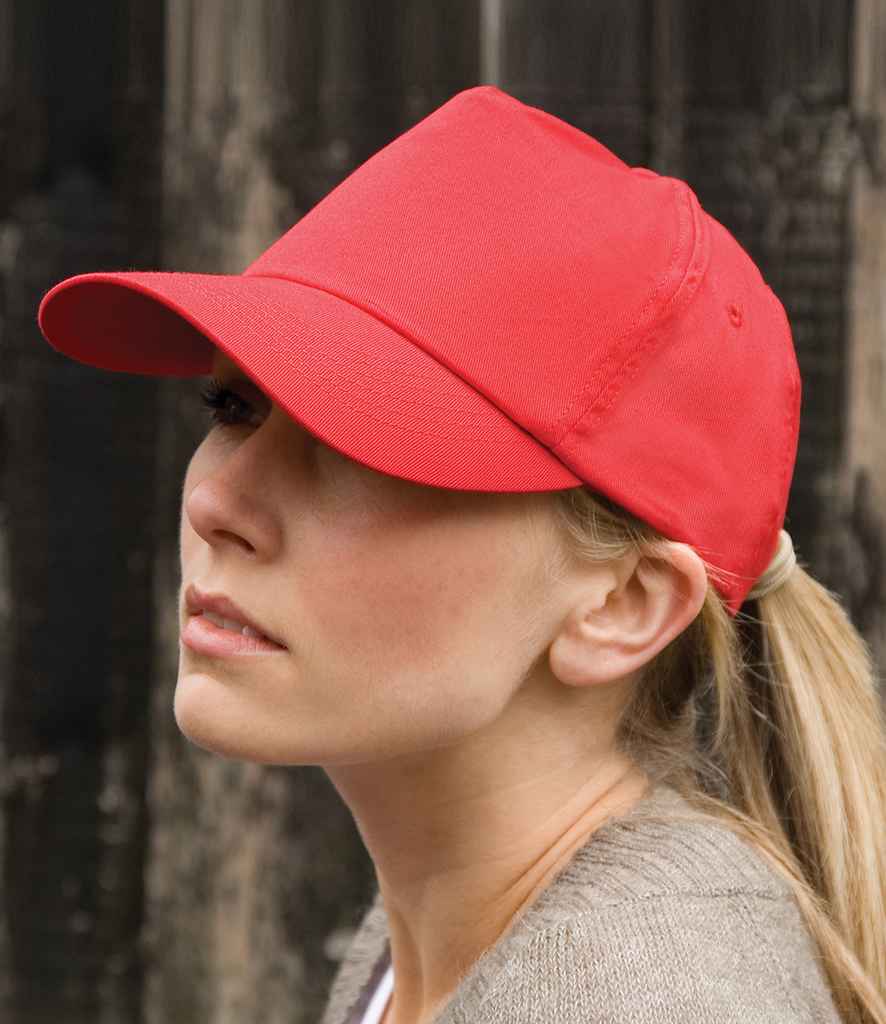 Result Cotton Cap in Red by Result Headwear — Custom branded clothing by Print Press, featuring premium embroidery produced in our specialist print lab in the UK.