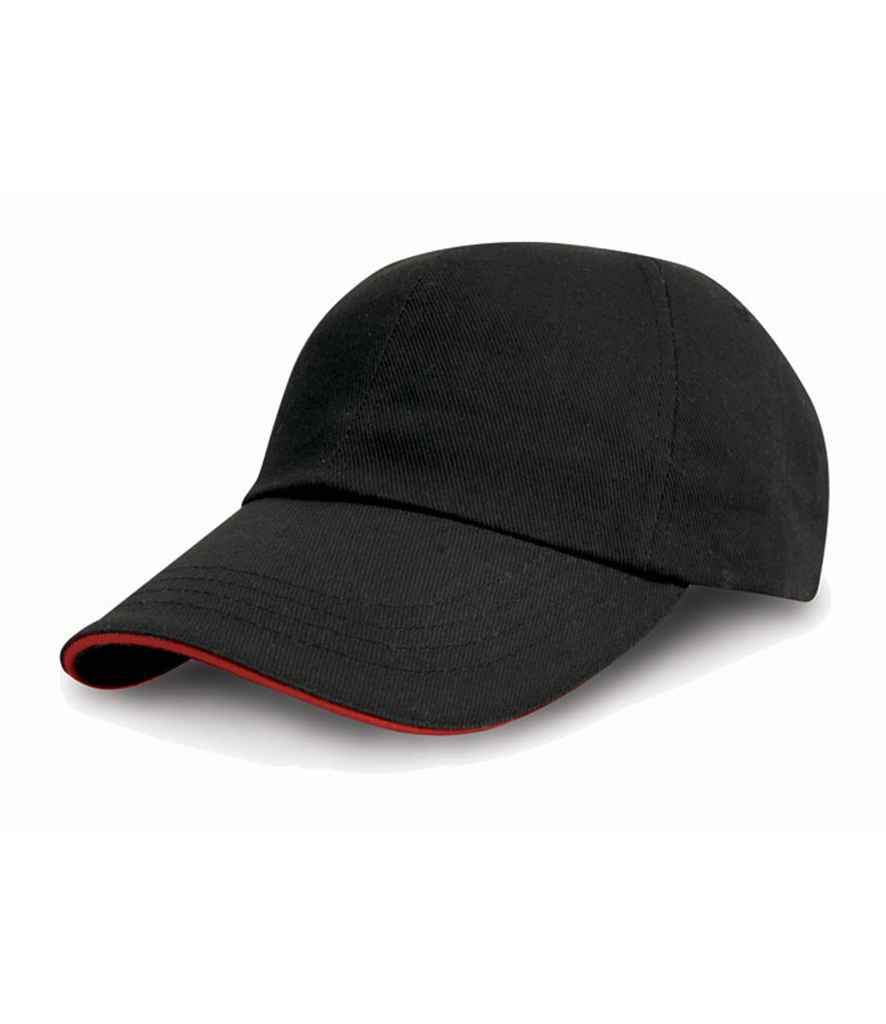 Result Heavy Cotton Drill Pro-Style Cap in ONE Black by Result Headwear — Custom branded clothing by Print Press, featuring premium embroidery produced in our specialist print lab in the UK.