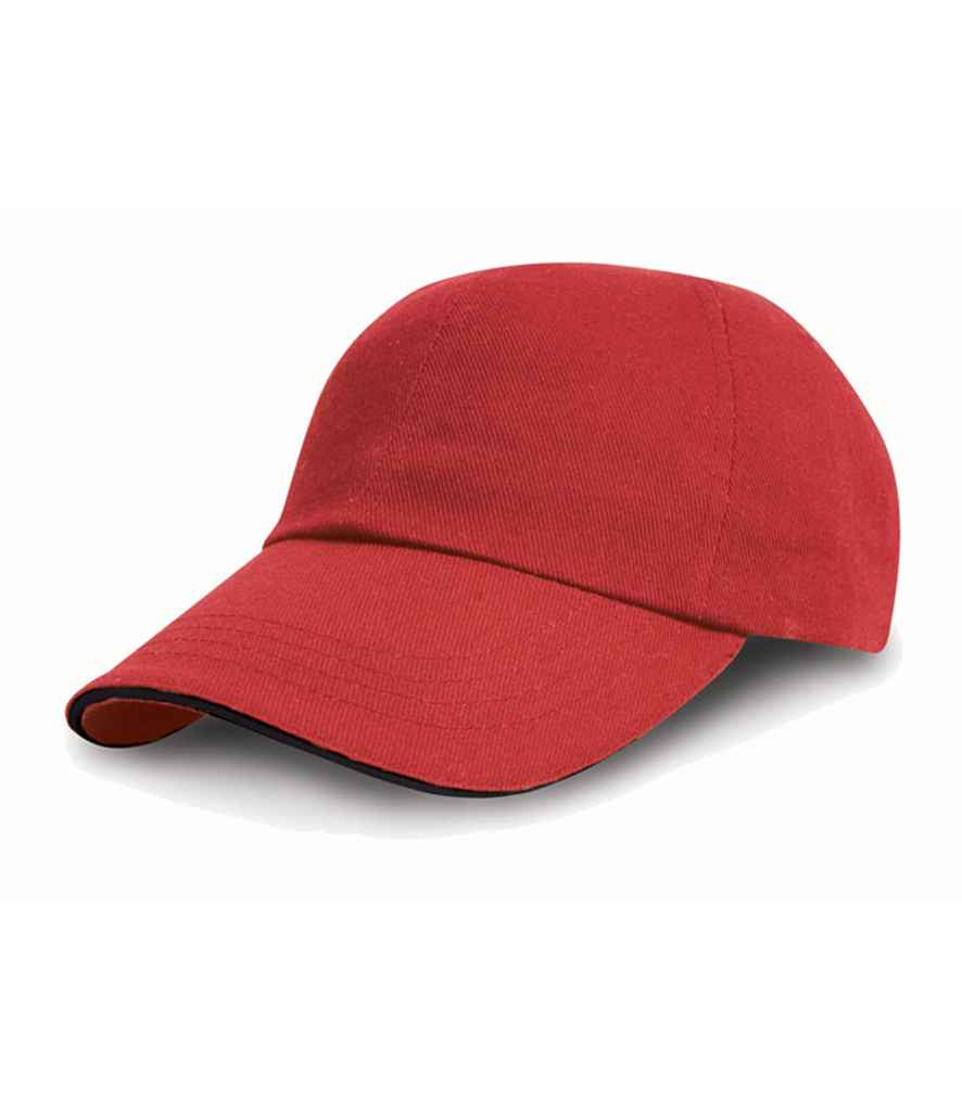 Result Heavy Cotton Drill Pro-Style Cap in ONE Red by Result Headwear — Custom branded clothing by Print Press, featuring premium embroidery produced in our specialist print lab in the UK.