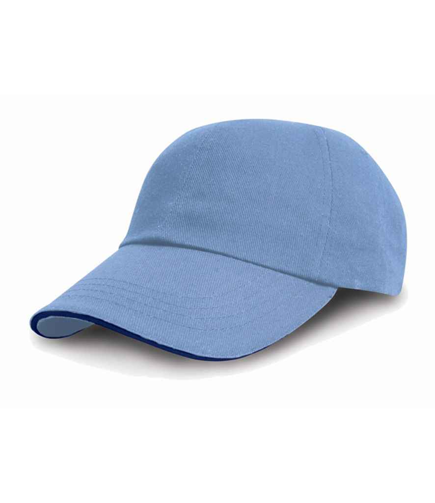 Result Heavy Cotton Drill Pro-Style Cap in ONE Sky Blue by Result Headwear — Custom branded clothing by Print Press, featuring premium embroidery produced in our specialist print lab in the UK.