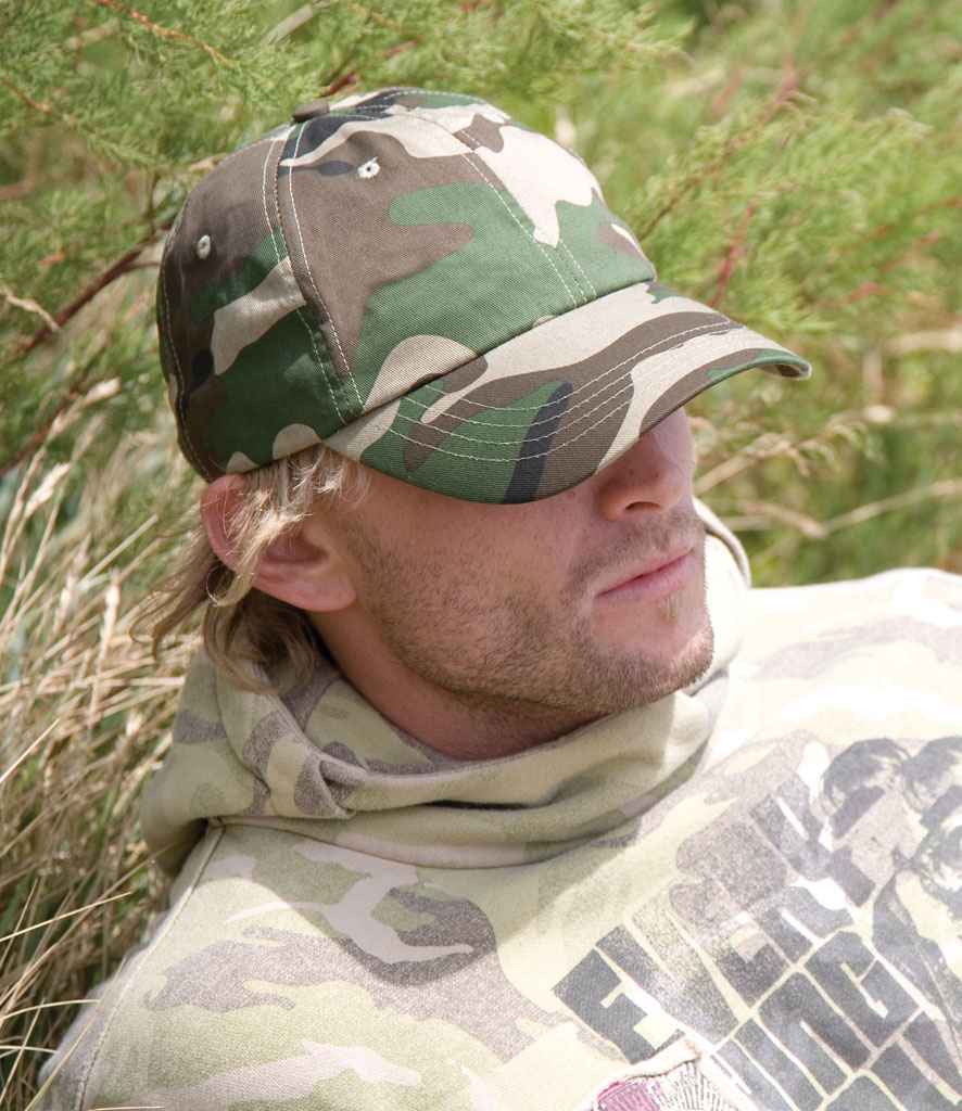 Result Heavy Cotton Drill Pro-Style Cap in ONE Camo by Result Headwear — Custom branded clothing by Print Press, featuring premium embroidery produced in our specialist print lab in the UK.