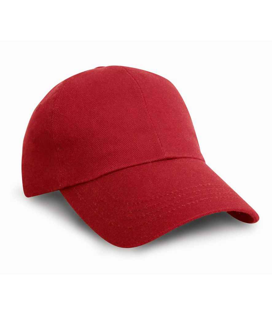 Result Heavy Cotton Drill Pro-Style Cap in ONE Red by Result Headwear — Custom branded clothing by Print Press, featuring premium embroidery produced in our specialist print lab in the UK.