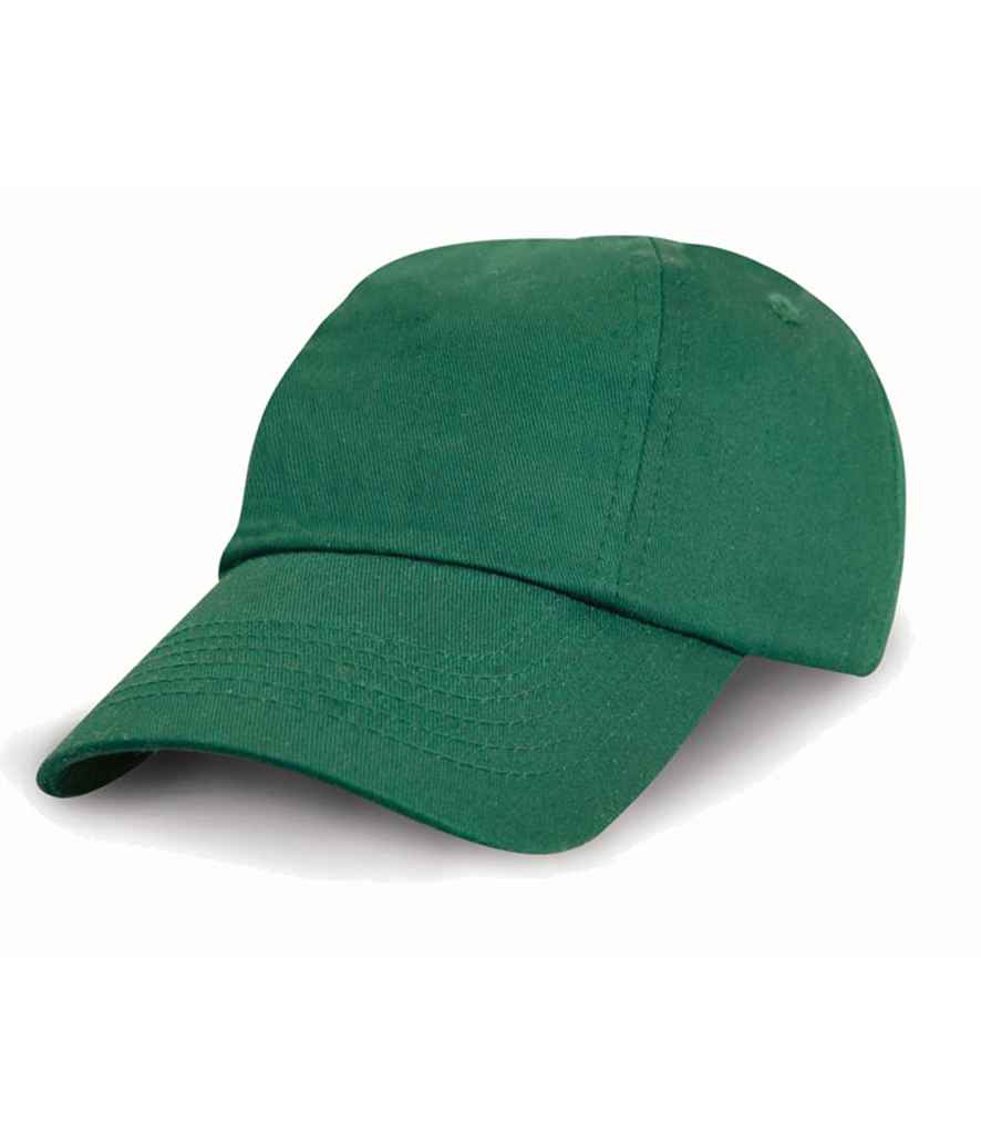 Result Kids Low Profile Cotton Cap in ONE Bottle Green by Result Headwear — Custom branded clothing by Print Press, featuring premium embroidery produced in our specialist print lab in the UK.