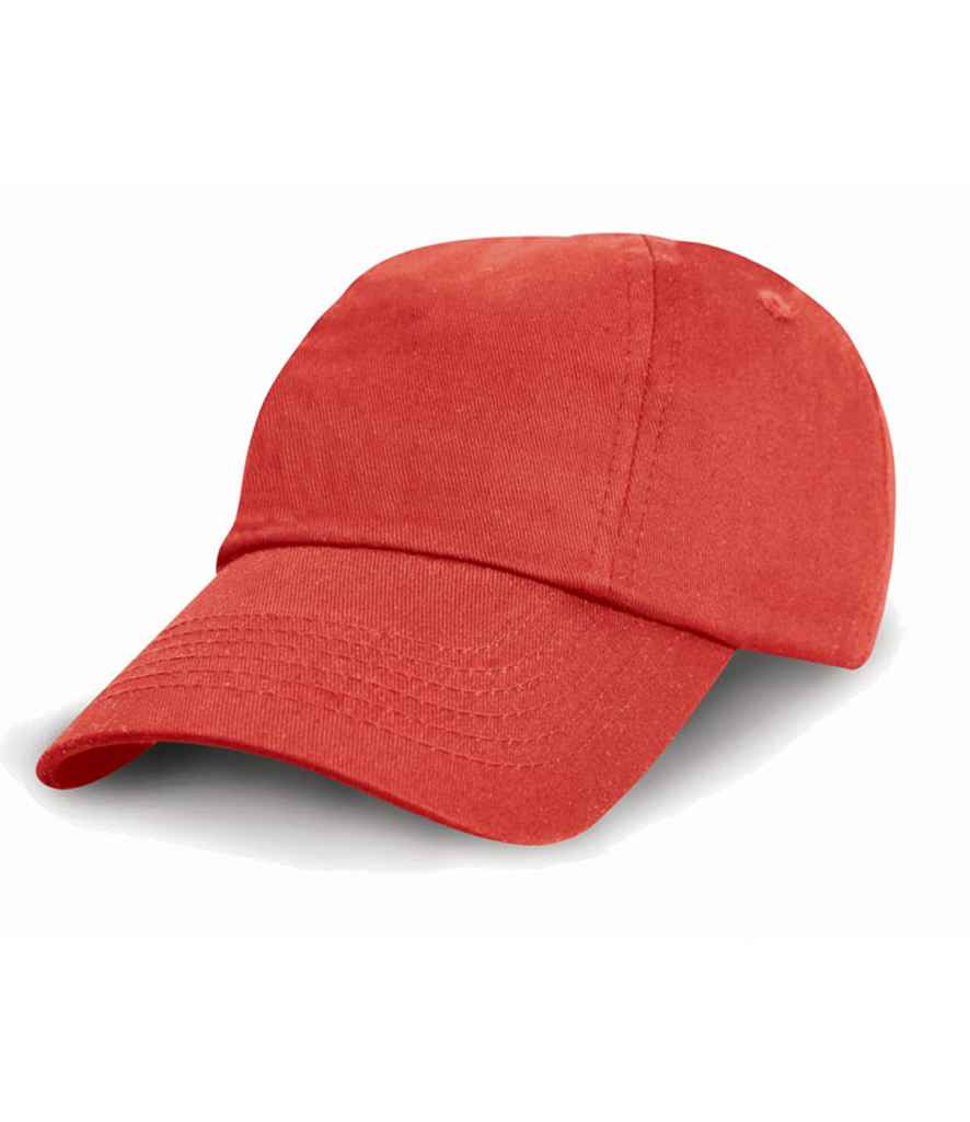 Result Kids Low Profile Cotton Cap in ONE Red by Result Headwear — Custom branded clothing by Print Press, featuring premium embroidery produced in our specialist print lab in the UK.