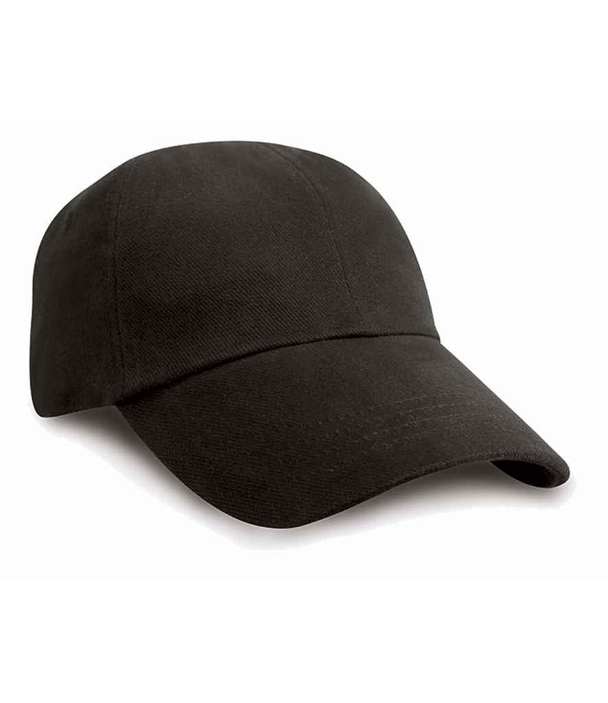 Result Kids Low Profile Heavy Brushed Cotton Cap in ONE Black by Result Headwear — Custom branded clothing by Print Press, featuring premium embroidery produced in our specialist print lab in the UK.