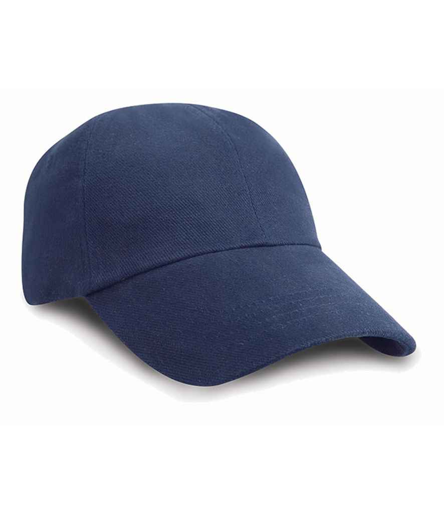 Result Low Profile Heavy Brushed Cotton Cap in ONE Navy by Result Headwear — Custom branded clothing by Print Press, featuring premium embroidery produced in our specialist print lab in the UK.