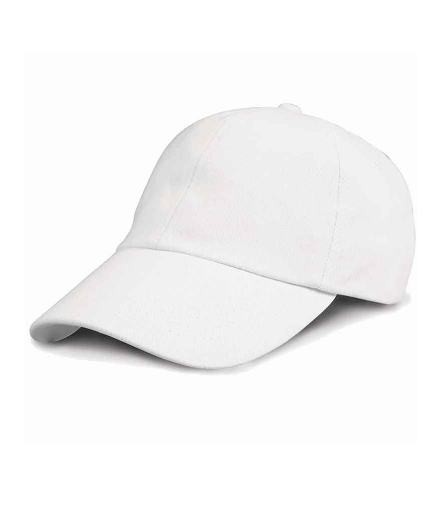 Result Low Profile Heavy Brushed Cotton Cap in ONE White by Result Headwear — Custom branded clothing by Print Press, featuring premium embroidery produced in our specialist print lab in the UK.