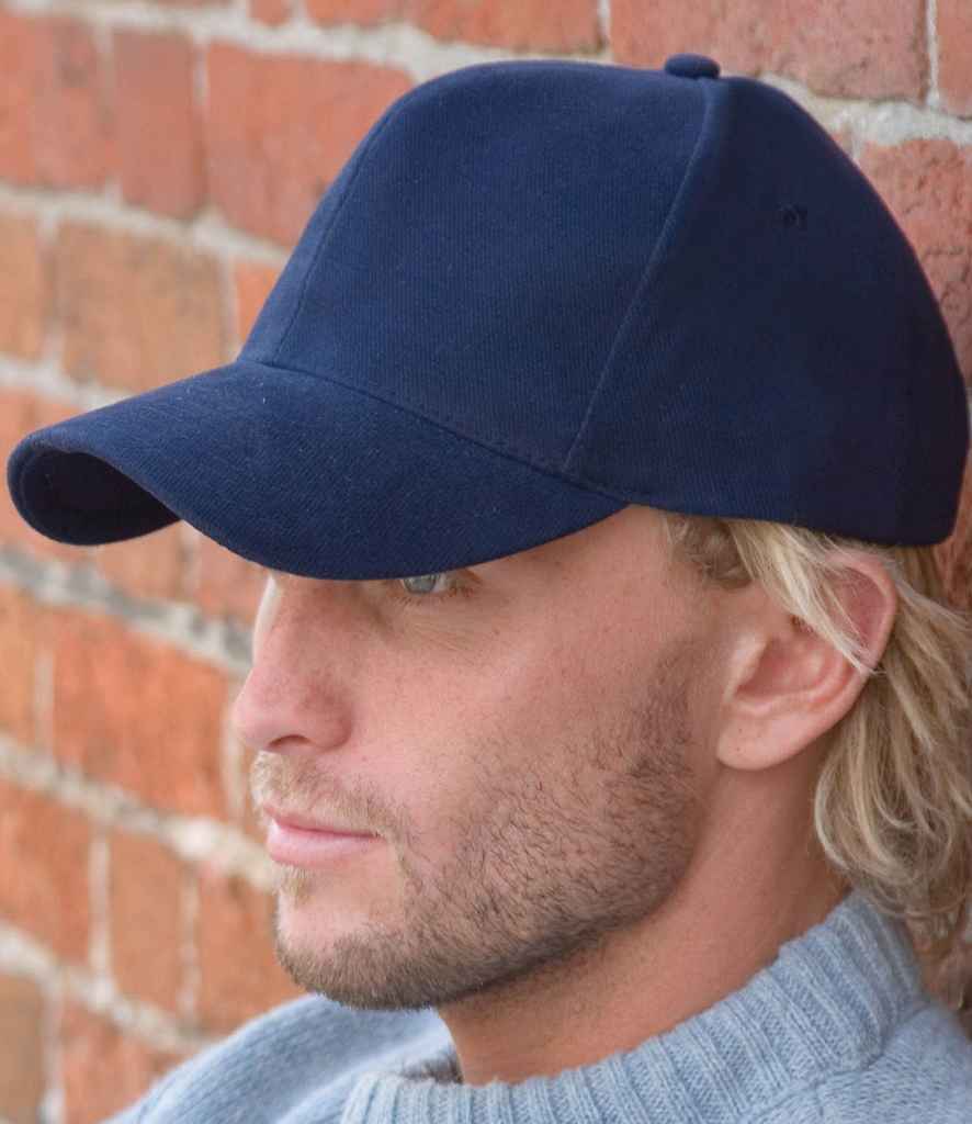 Result Pro-Style Heavy Brushed Cotton Cap in ONE Navy by Result Headwear — Custom branded clothing by Print Press, featuring premium embroidery produced in our specialist print lab in the UK.