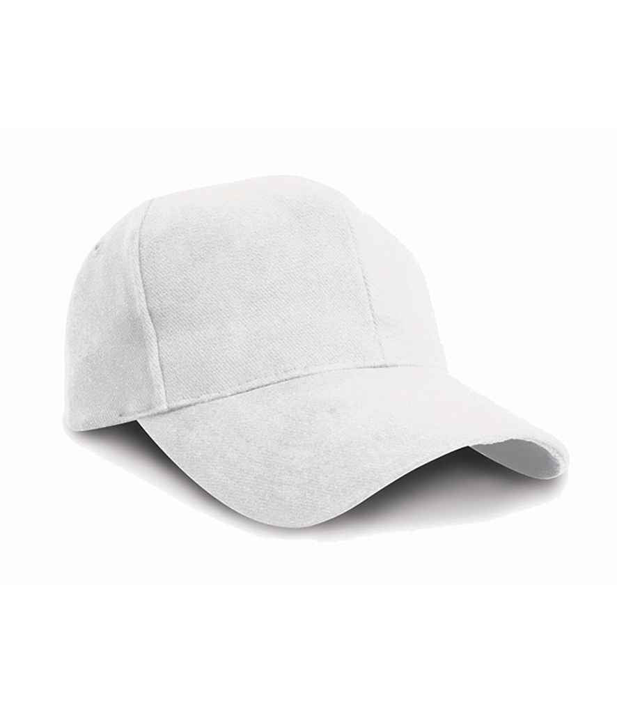 Result Pro-Style Heavy Brushed Cotton Cap in ONE White by Result Headwear — Custom branded clothing by Print Press, featuring premium embroidery produced in our specialist print lab in the UK.