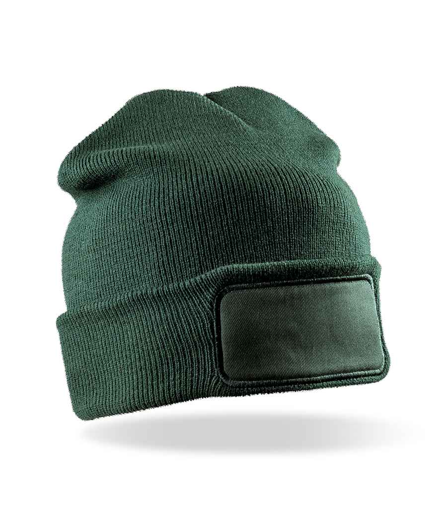 Result Core Double Knit Printers Beanie in ONE Bottle Green by Result Winter Essentials — Custom branded clothing by Print Press, featuring premium embroidery produced in our specialist print lab in the UK.
