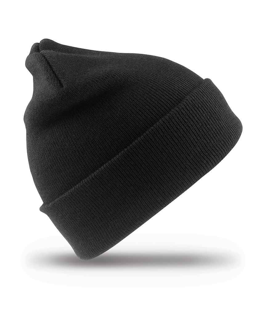 Result Kids Woolly Ski Hat in ONE Black by Result Winter Essentials — Custom branded clothing by Print Press, featuring premium embroidery produced in our specialist print lab in the UK.