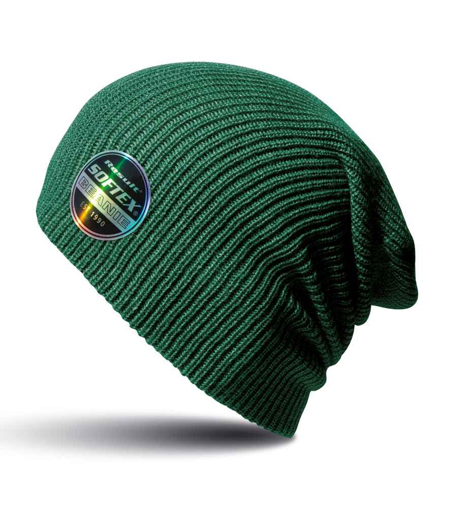 Result Core Softex Beanie in ONE Bottle Green by Result Winter Essentials — Custom branded clothing by Print Press, featuring premium embroidery produced in our specialist print lab in the UK.
