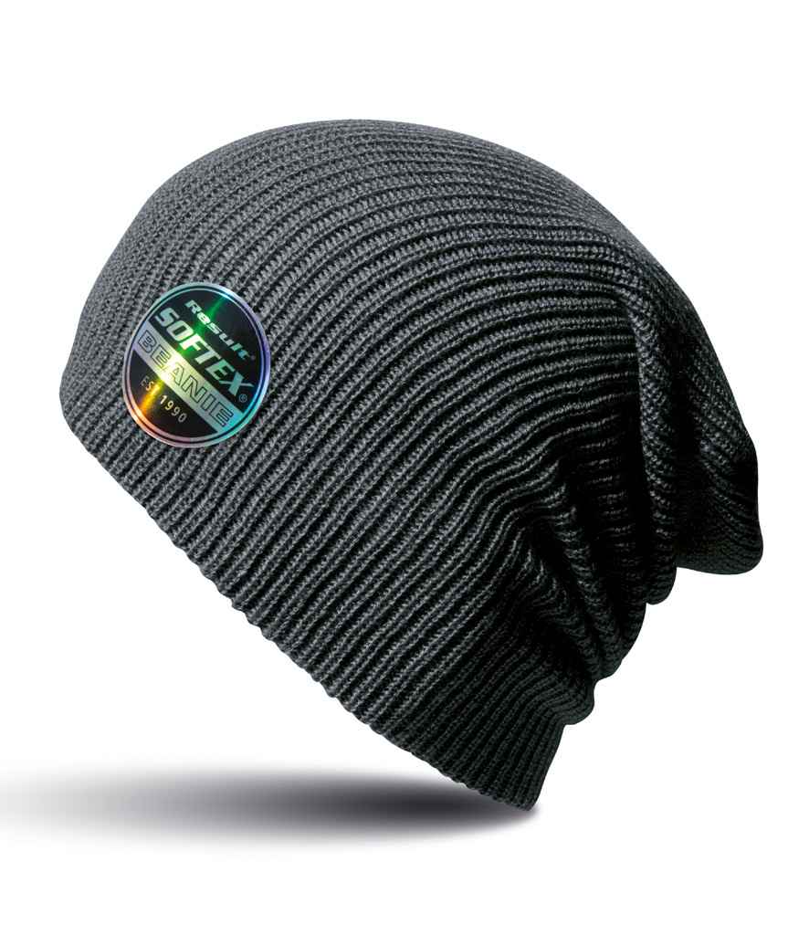 Result Core Softex Beanie in ONE Charcoal by Result Winter Essentials — Custom branded clothing by Print Press, featuring premium embroidery produced in our specialist print lab in the UK.