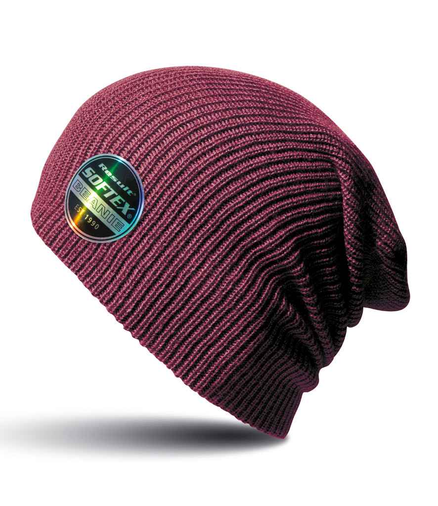 Result Core Softex Beanie in ONE Claret by Result Winter Essentials — Custom branded clothing by Print Press, featuring premium embroidery produced in our specialist print lab in the UK.