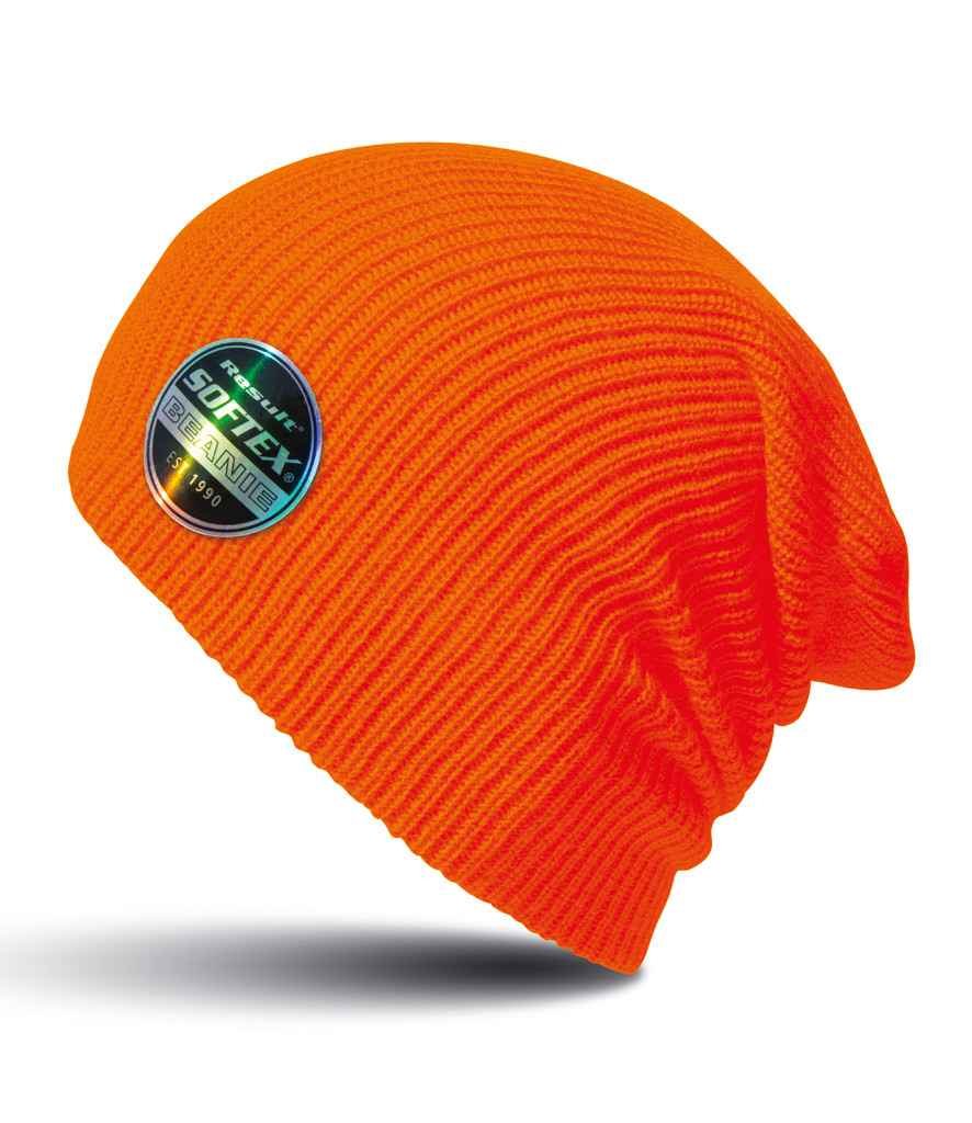 Result Core Softex Beanie in ONE Fluorescent Orange by Result Winter Essentials — Custom branded clothing by Print Press, featuring premium embroidery produced in our specialist print lab in the UK.
