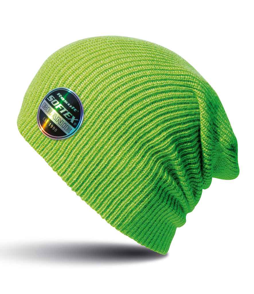 Result Core Softex Beanie in ONE Lime Green by Result Winter Essentials — Custom branded clothing by Print Press, featuring premium embroidery produced in our specialist print lab in the UK.