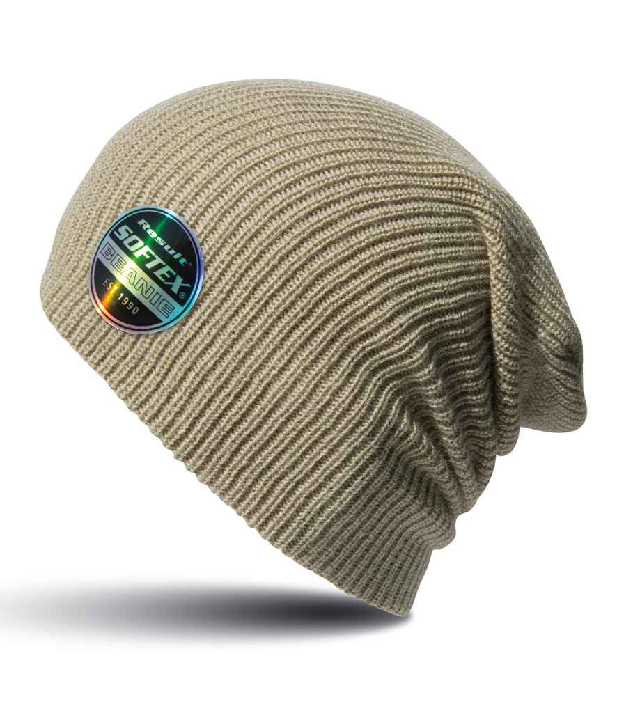 Result Core Softex Beanie in ONE Oatmeal by Result Winter Essentials — Custom branded clothing by Print Press, featuring premium embroidery produced in our specialist print lab in the UK.