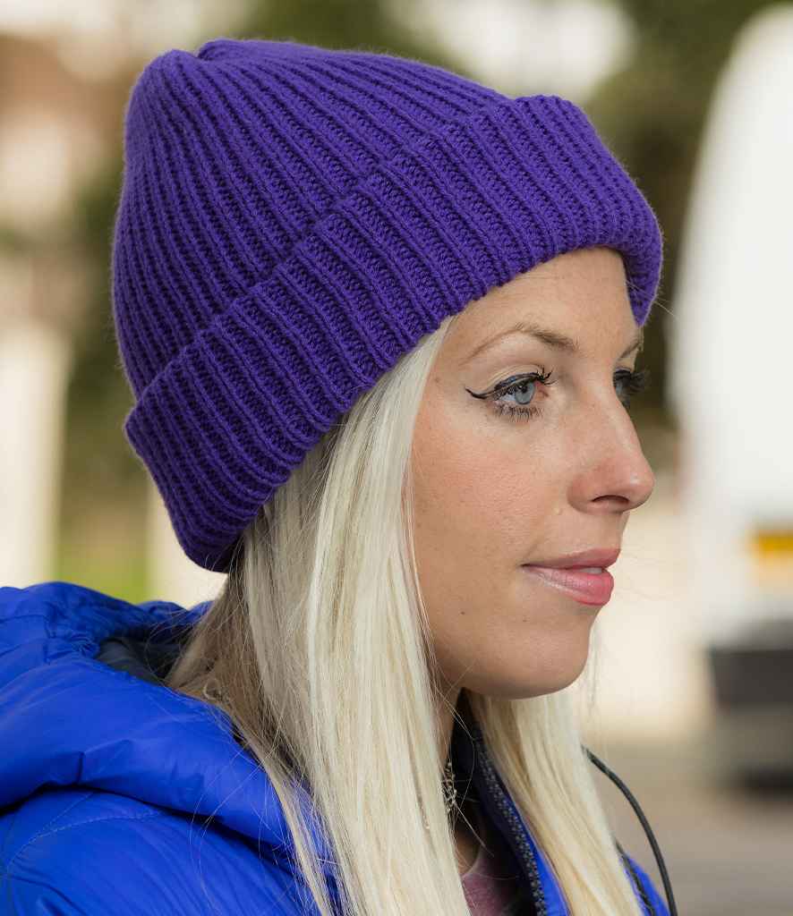 Result Core Softex Beanie in ONE Purple by Result Winter Essentials — Custom branded clothing by Print Press, featuring premium embroidery produced in our specialist print lab in the UK.
