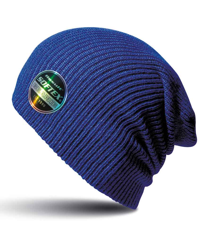 Result Core Softex Beanie in ONE Reflex Blue by Result Winter Essentials — Custom branded clothing by Print Press, featuring premium embroidery produced in our specialist print lab in the UK.