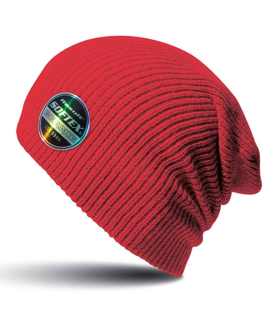 Result Core Softex Beanie in ONE Red by Result Winter Essentials — Custom branded clothing by Print Press, featuring premium embroidery produced in our specialist print lab in the UK.