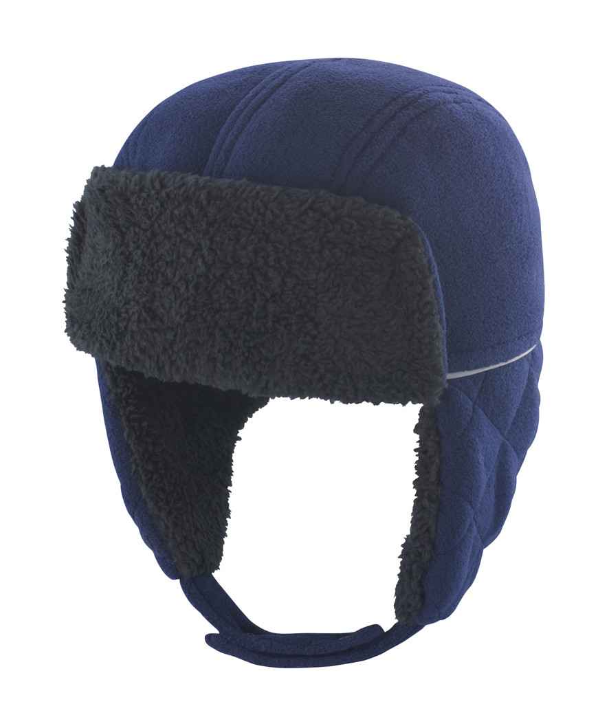 Result Kids Ocean Trapper Hat in ONE Navy Black by Result Winter Essentials — Custom branded clothing by Print Press, featuring premium embroidery produced in our specialist print lab in the UK.