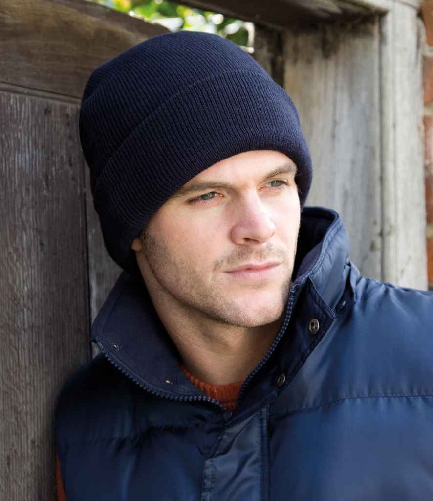 Result Woolly Ski Hat with Thinsulate Insulation in ONE Navy by Result Winter Essentials — Custom branded clothing by Print Press, featuring premium embroidery produced in our specialist print lab in the UK.