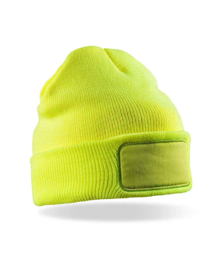 Result Double Knit Thinsulate Printers Beanie in ONE Fluorescent Yellow by Result Winter Essentials — Custom branded clothing by Print Press, featuring premium embroidery produced in our specialist print lab in the UK.