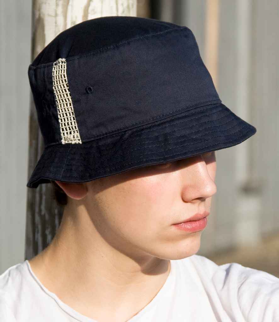 Result Deluxe Washed Cotton Bucket Hat in ONE Navy by Result Headwear — Custom branded clothing by Print Press, featuring premium embroidery produced in our specialist print lab in the UK.