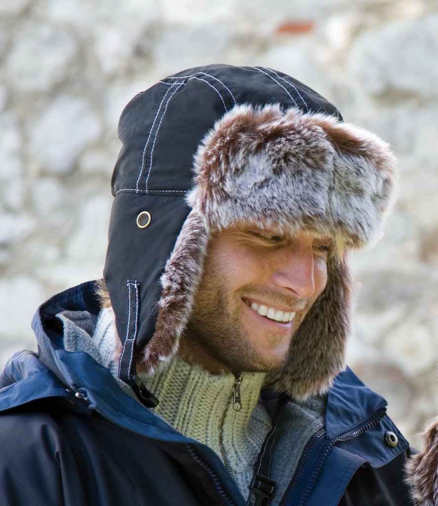 Result Classic Sherpa Hat in Black by Result Winter Essentials — Custom branded clothing by Print Press, featuring premium embroidery produced in our specialist print lab in the UK.