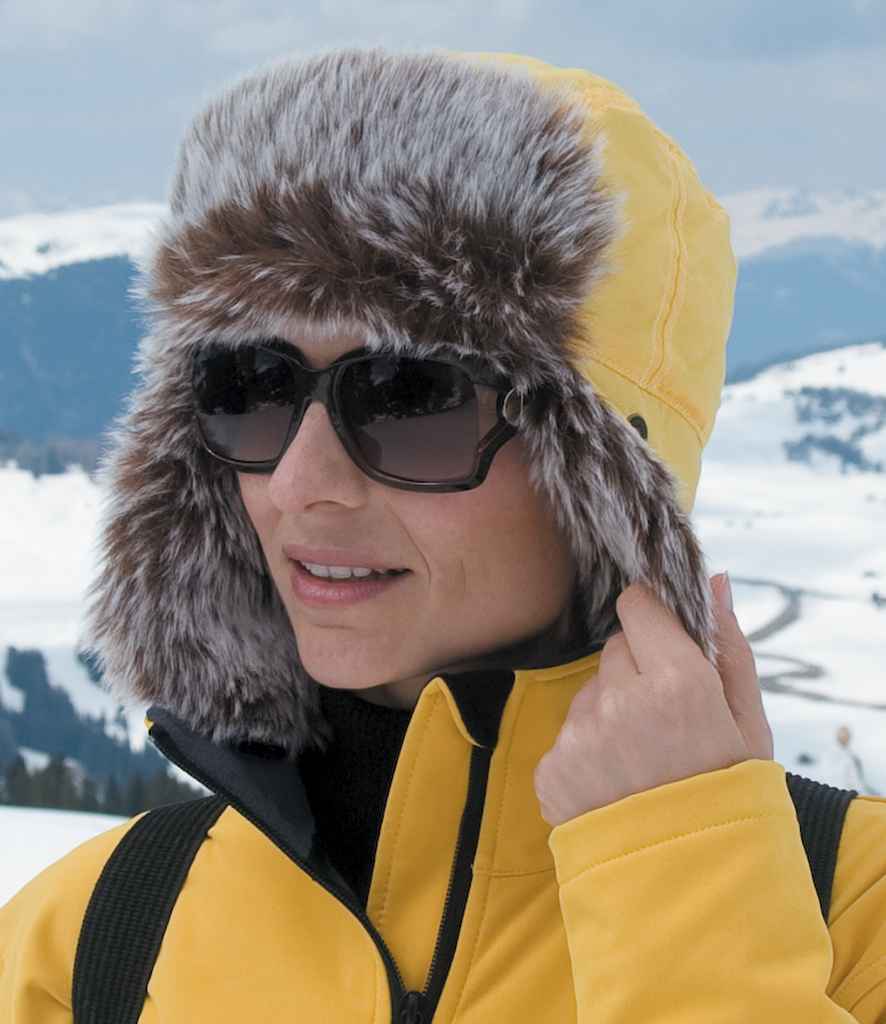 Result Classic Sherpa Hat in Yellow by Result Winter Essentials — Custom branded clothing by Print Press, featuring premium embroidery produced in our specialist print lab in the UK.