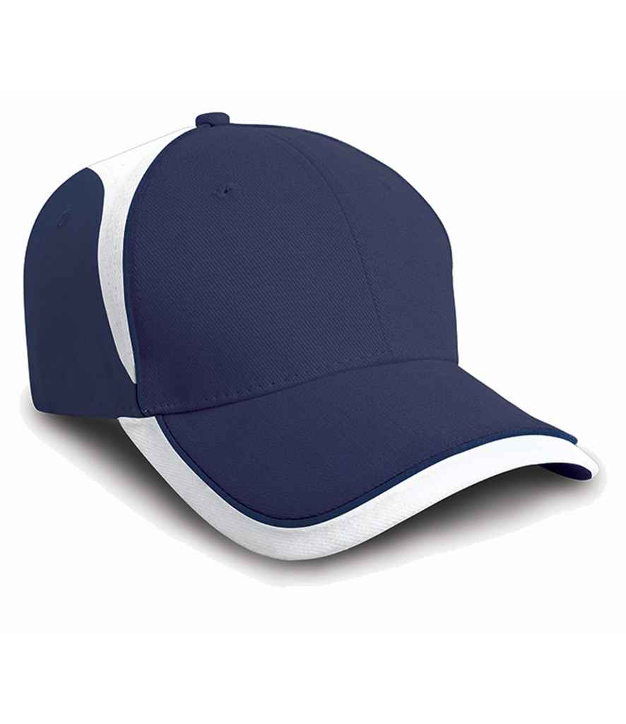 Result National Cap in ONE Navy White by Result Headwear — Custom branded clothing by Print Press, featuring premium embroidery produced in our specialist print lab in the UK.