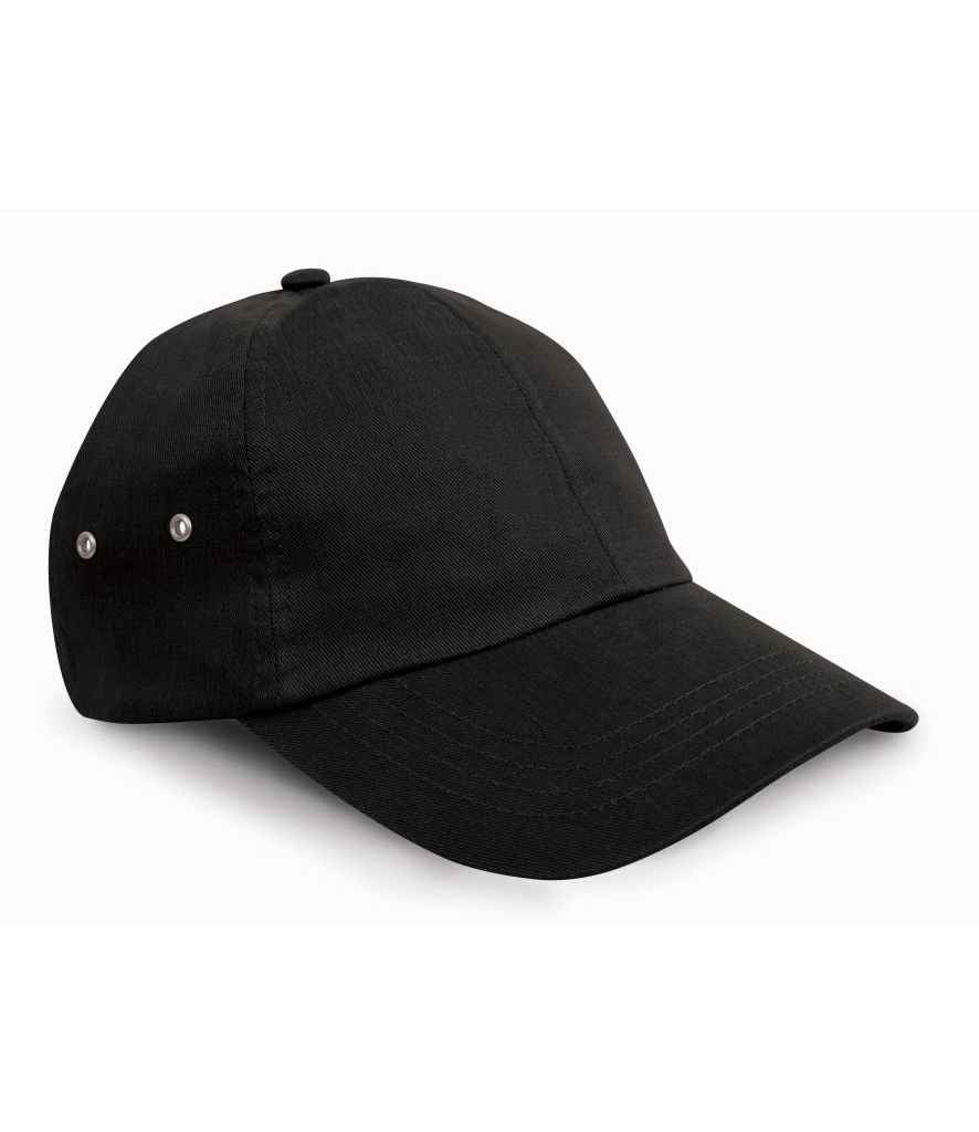 Result Plush Cap in REG Black by Result Headwear — Custom branded clothing by Print Press, featuring premium embroidery produced in our specialist print lab in the UK.