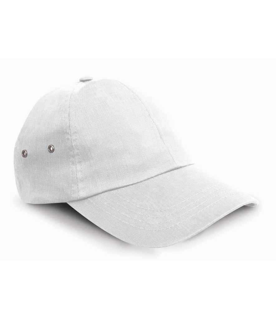 Result Plush Cap in REG White by Result Headwear — Custom branded clothing by Print Press, featuring premium embroidery produced in our specialist print lab in the UK.