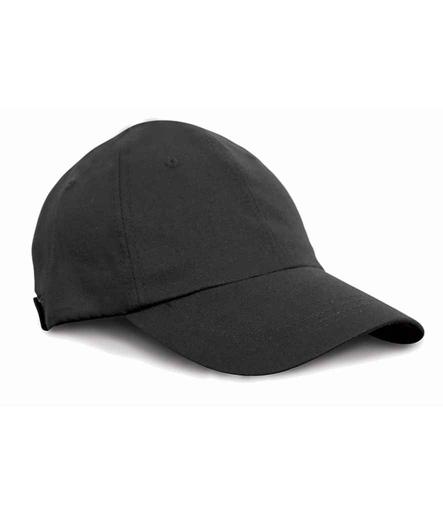 Result Arc Stretch Fit Cap in ONE Black by Result Headwear — Custom branded clothing by Print Press, featuring premium embroidery produced in our specialist print lab in the UK.