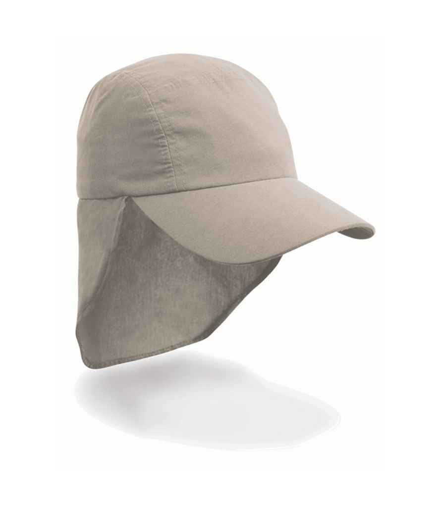 Result Kids Legionnaires Cap in ONE Khaki by Result Headwear — Custom branded clothing by Print Press, featuring premium embroidery produced in our specialist print lab in the UK.