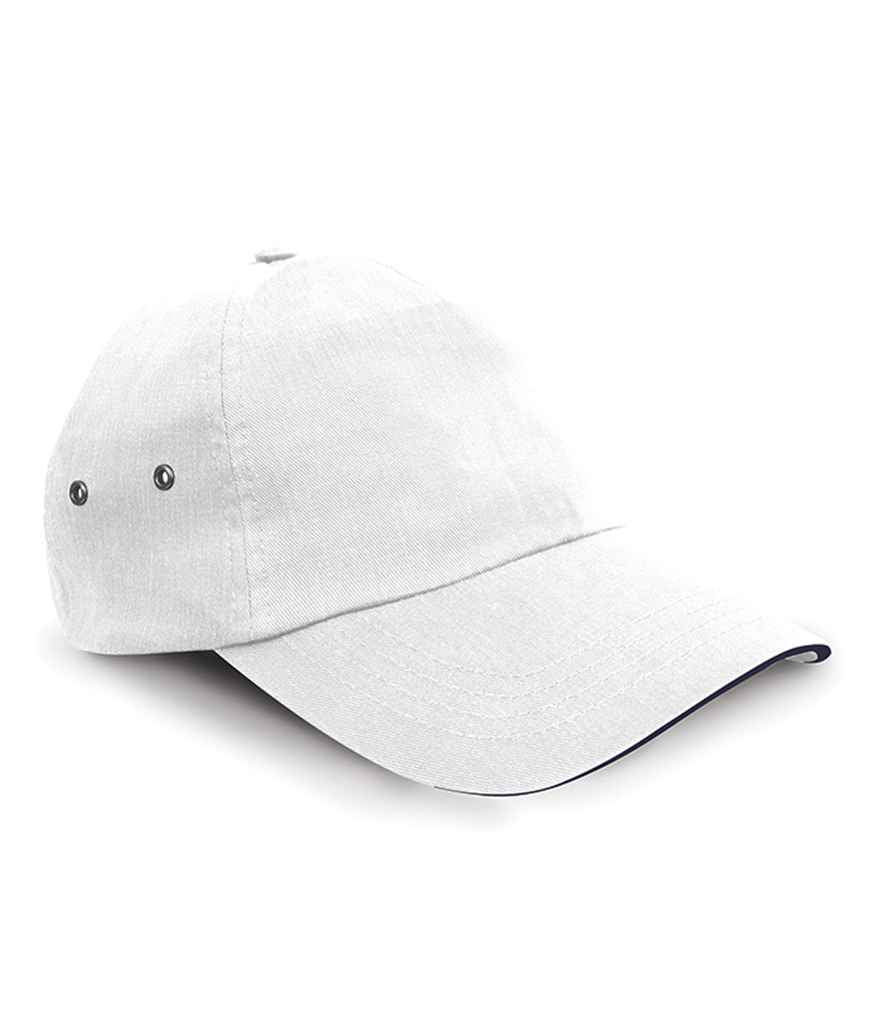 Result Plush Cotton 5 Panel Cap in ONE White by Result Headwear — Custom branded clothing by Print Press, featuring premium embroidery produced in our specialist print lab in the UK.