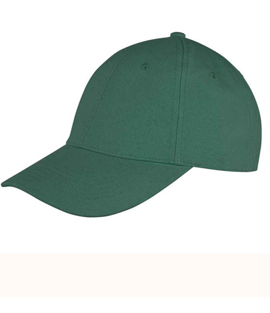 Result Memphis Brushed Cotton Cap in ONE Bottle Green by Result Headwear — Custom branded clothing by Print Press, featuring premium embroidery produced in our specialist print lab in the UK.