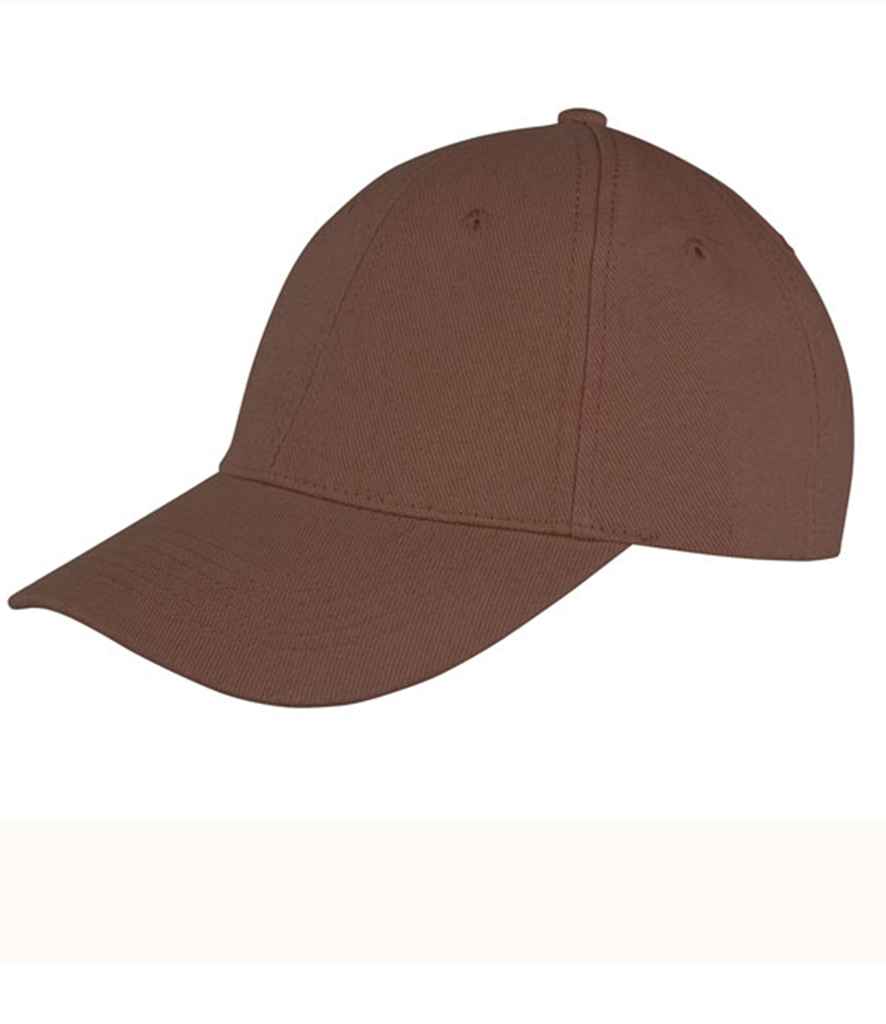 Result Memphis Brushed Cotton Cap in ONE Chocolate by Result Headwear — Custom branded clothing by Print Press, featuring premium embroidery produced in our specialist print lab in the UK.