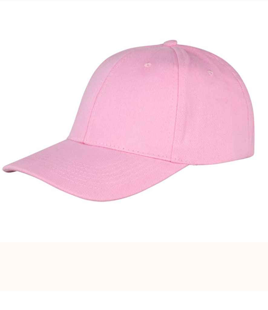 Result Memphis Brushed Cotton Cap in ONE Pink by Result Headwear — Custom branded clothing by Print Press, featuring premium embroidery produced in our specialist print lab in the UK.