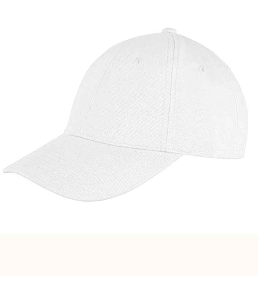 Result Memphis Brushed Cotton Cap in ONE White by Result Headwear — Custom branded clothing by Print Press, featuring premium embroidery produced in our specialist print lab in the UK.