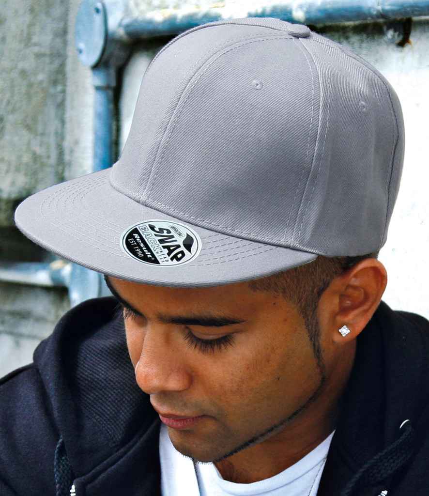Result Original Bronx Snapback Cap in ONE Heather Grey by Result Headwear — Custom branded clothing by Print Press, featuring premium embroidery produced in our specialist print lab in the UK.