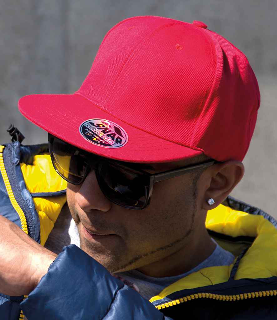 Result Original Bronx Snapback Cap in ONE Red by Result Headwear — Custom branded clothing by Print Press, featuring premium embroidery produced in our specialist print lab in the UK.