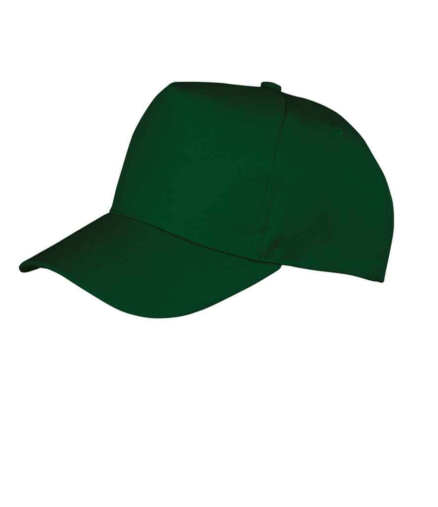 Result Kids Boston 5 Panel Printers Cap in ONE Bottle Green by Result Headwear — Custom branded clothing by Print Press, featuring premium embroidery produced in our specialist print lab in the UK.