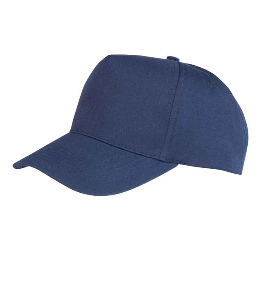 Result Kids Boston 5 Panel Printers Cap in ONE Navy by Result Headwear — Custom branded clothing by Print Press, featuring premium embroidery produced in our specialist print lab in the UK.