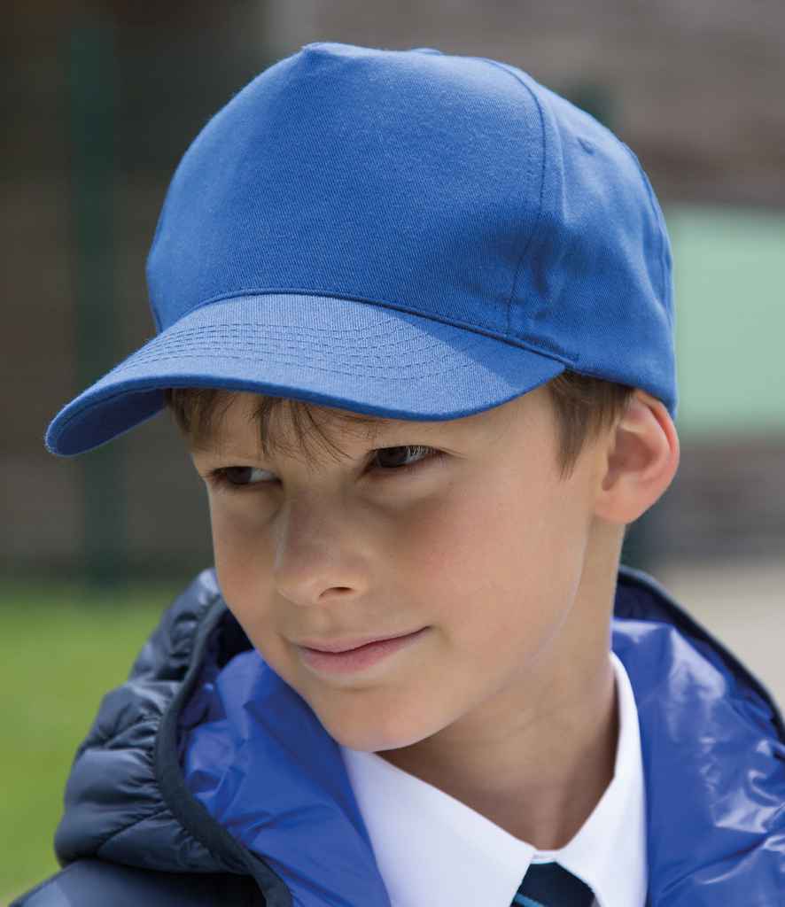 Result Kids Boston 5 Panel Printers Cap in ONE Royal Blue by Result Headwear — Custom branded clothing by Print Press, featuring premium embroidery produced in our specialist print lab in the UK.