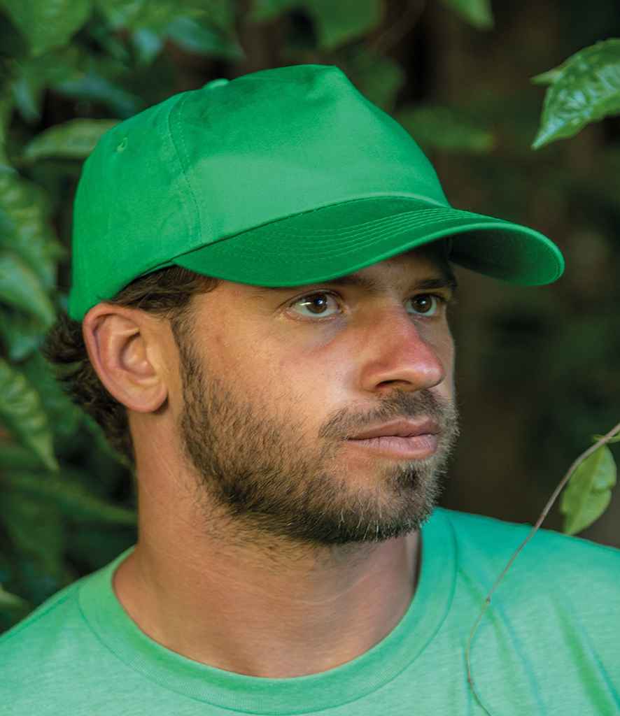 Result Boston 5 Panel Printers Cap in ONE Apple Green by Result Headwear — Custom branded clothing by Print Press, featuring premium embroidery produced in our specialist print lab in the UK.