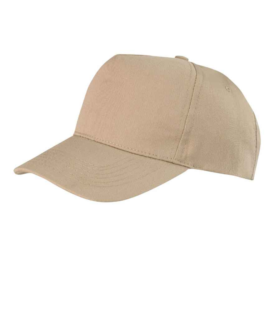 Result Boston 5 Panel Printers Cap in ONE Khaki by Result Headwear — Custom branded clothing by Print Press, featuring premium embroidery produced in our specialist print lab in the UK.