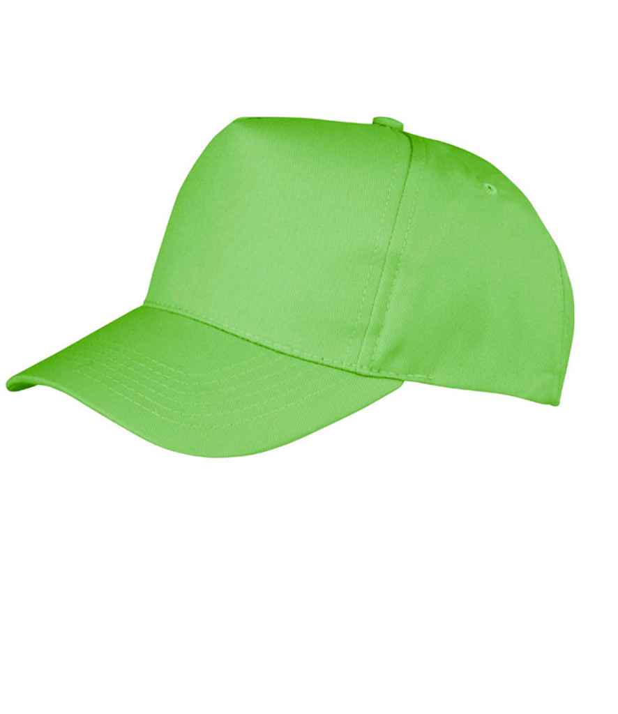 Result Boston 5 Panel Printers Cap in ONE Lime Green by Result Headwear — Custom branded clothing by Print Press, featuring premium embroidery produced in our specialist print lab in the UK.