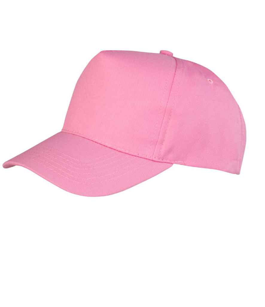 Result Boston 5 Panel Printers Cap in ONE Pink by Result Headwear — Custom branded clothing by Print Press, featuring premium embroidery produced in our specialist print lab in the UK.